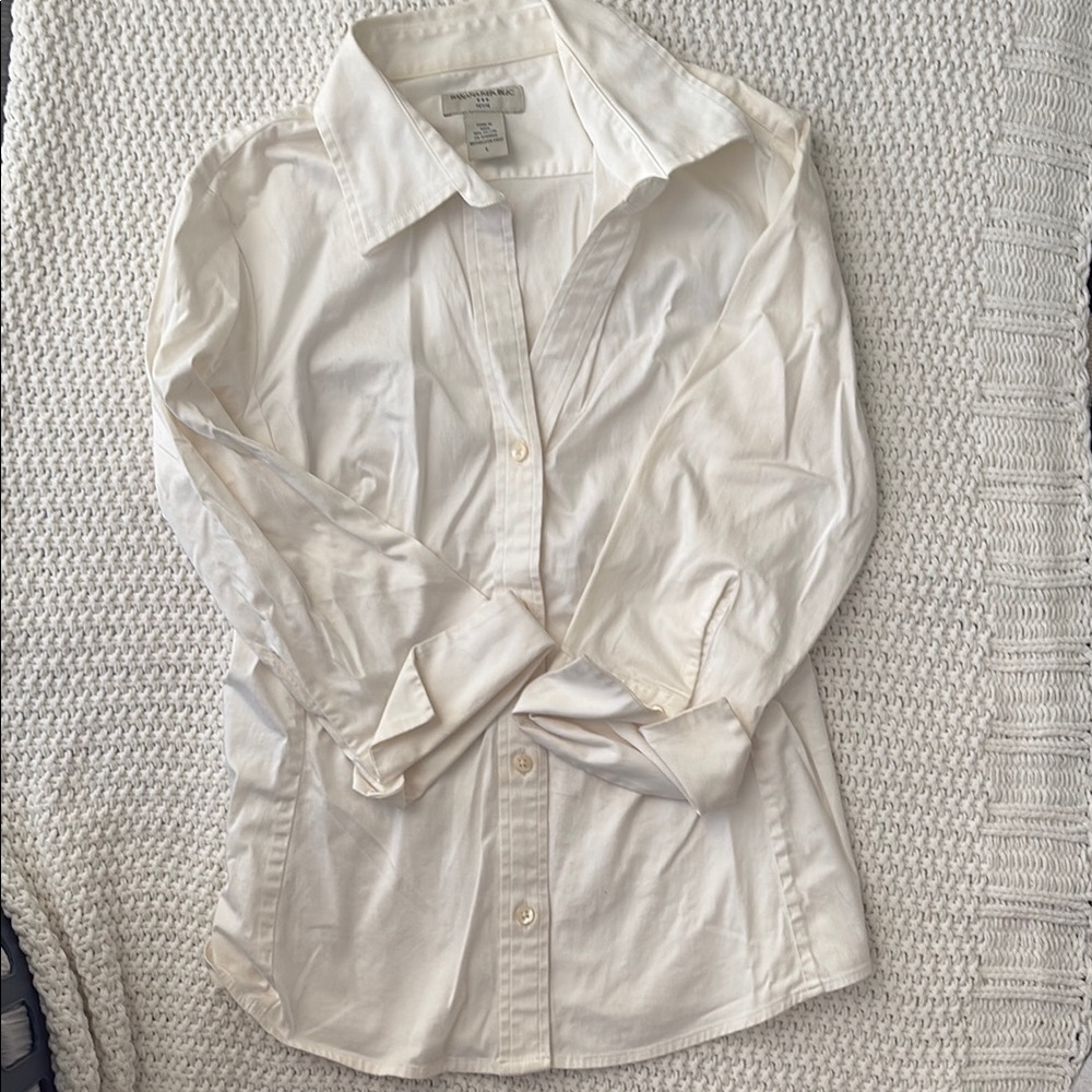 Banana Republic Cream Button-Up Shirt